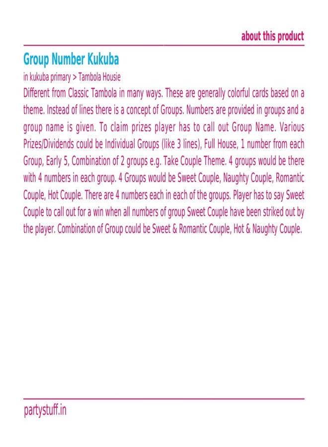 PartyStuff Anniversary Theme Tambola Housie Tickets - Silver Jubilee kukuba 1 - Designer Kukuba (24 Cards) - Image 4